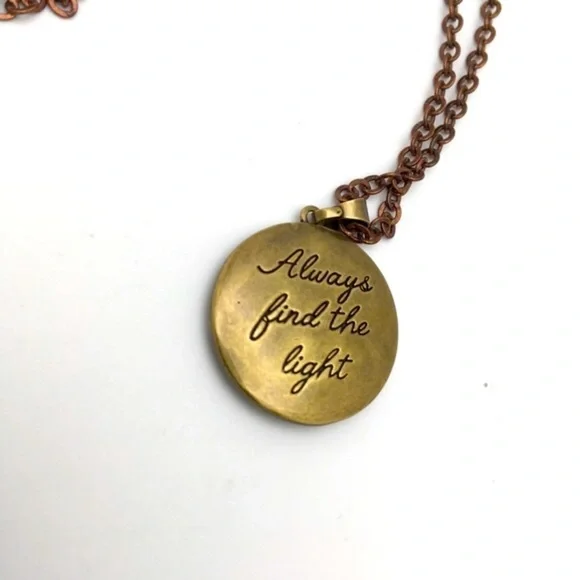 Brass Moth Pendant with Copper Chain 24" - Picture 9 of 12